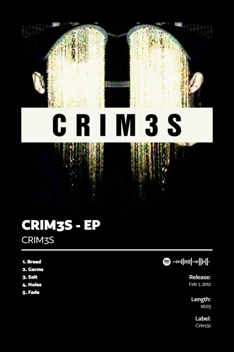 Album poster for Crim3s - EP by Crim3s