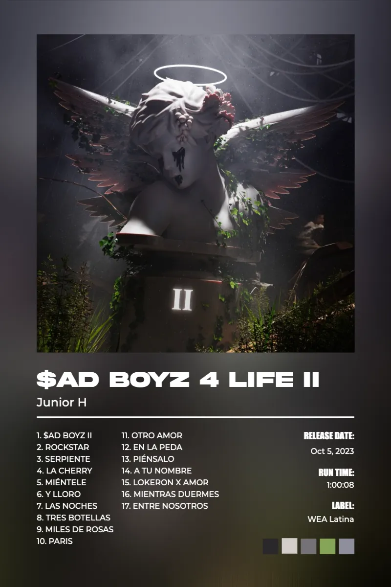 Album poster for $AD BOYZ 4 LIFE II by Junior H