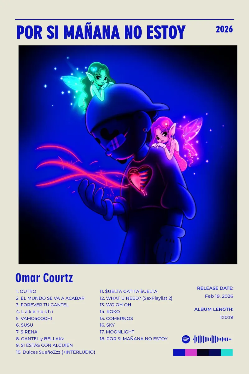 Album poster for POR SI MAÑANA NO ESTOY by Omar Courtz