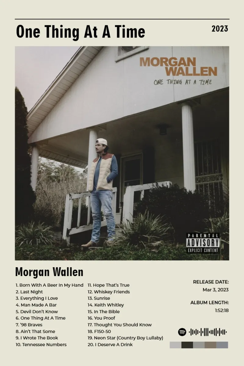 One Thing At A Time · One Thing At A Time · Morgan Wallen · 2:3 Album poster for One Thing At A Time by Morgan Wallen