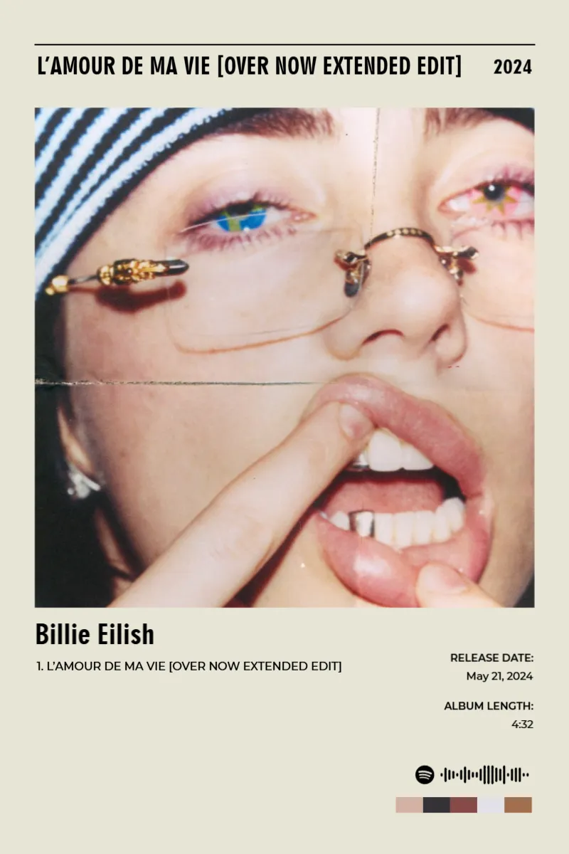 Album poster for L’AMOUR DE MA VIE [OVER NOW EXTENDED EDIT] by Billie Eilish