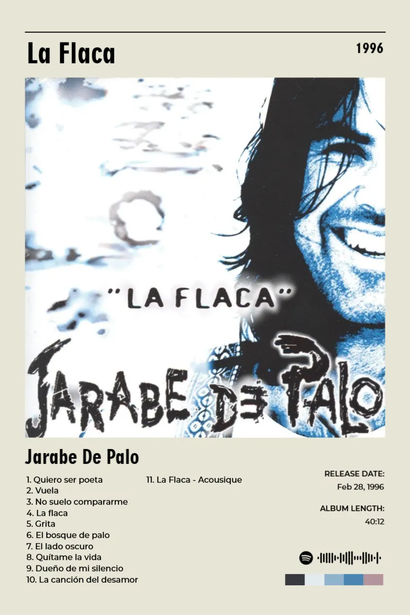 Album poster for La Flaca by Jarabe De Palo