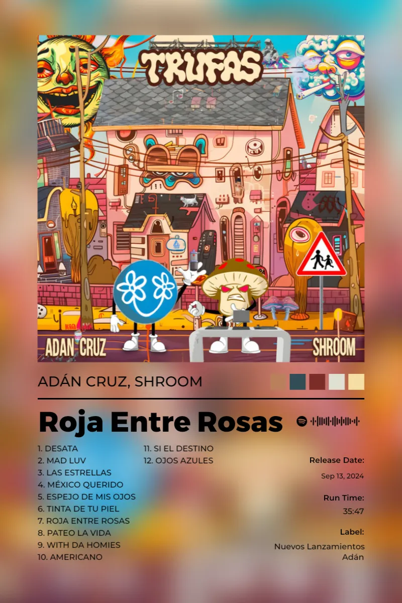 Album poster for Trufas by Adán Cruz, Shroom
