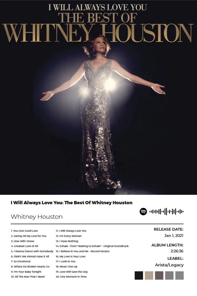 I Will Always Love You: The Best Of Whitney Houston · I Will Always Love You: The Best Of Whitney Houston · Whitney Houston · 2:3 Album poster for I Will Always Love You: The Best Of Whitney Houston by Whitney Houston