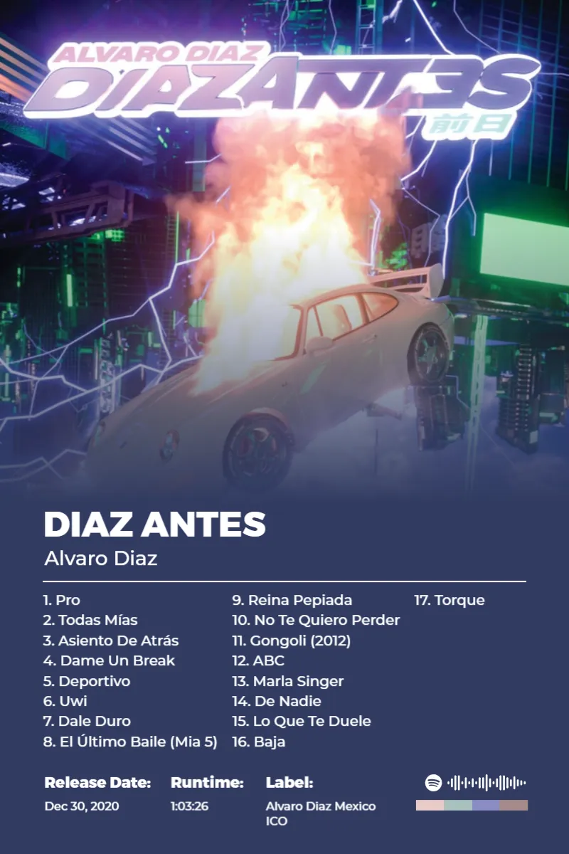 Album poster for Diaz Antes by Alvaro Diaz