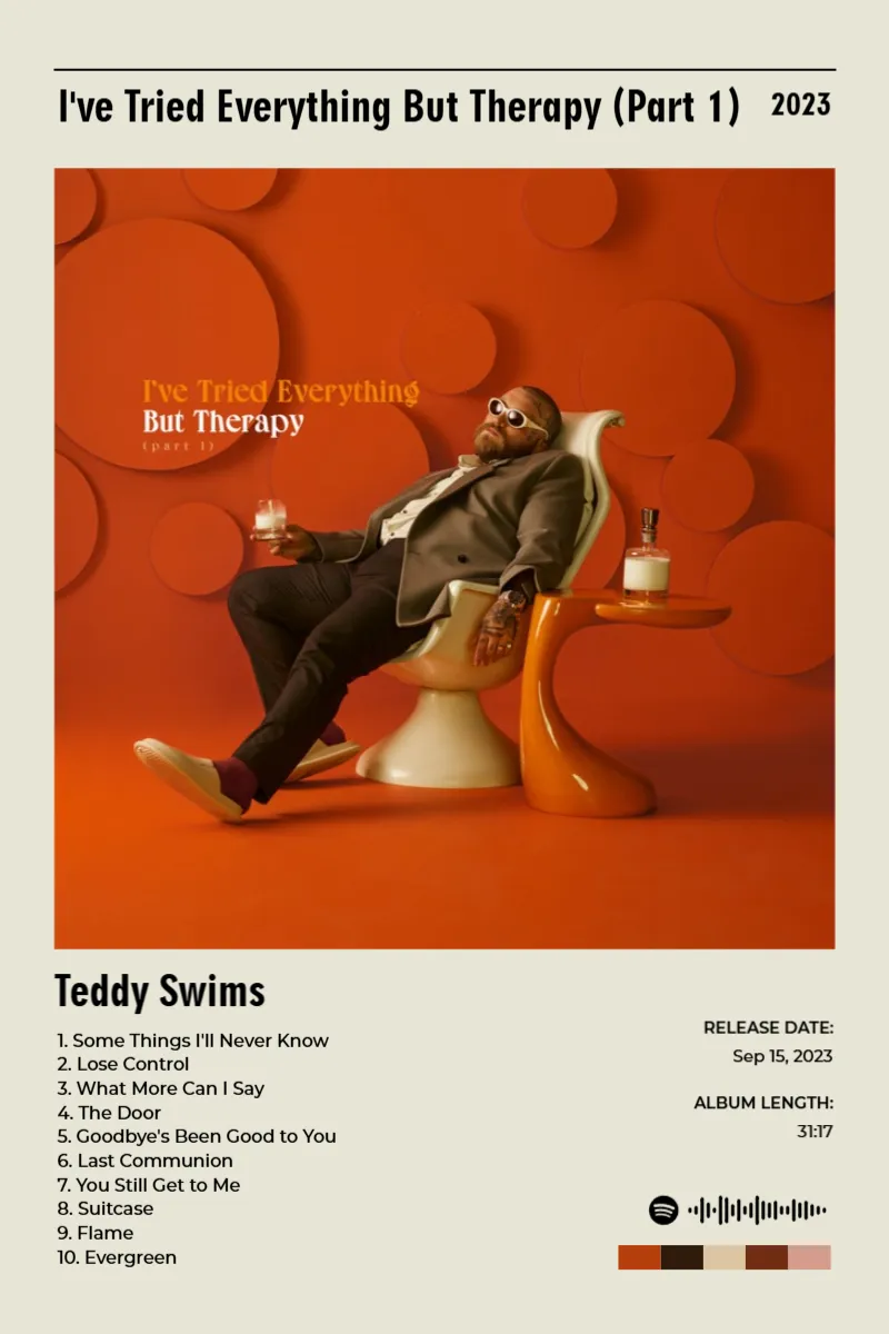 I've Tried Everything But Therapy (Part 1) · I've Tried Everything But Therapy (Part 1) · Teddy Swims · 2:3 Album poster for I've Tried Everything But Therapy (Part 1) by Teddy Swims