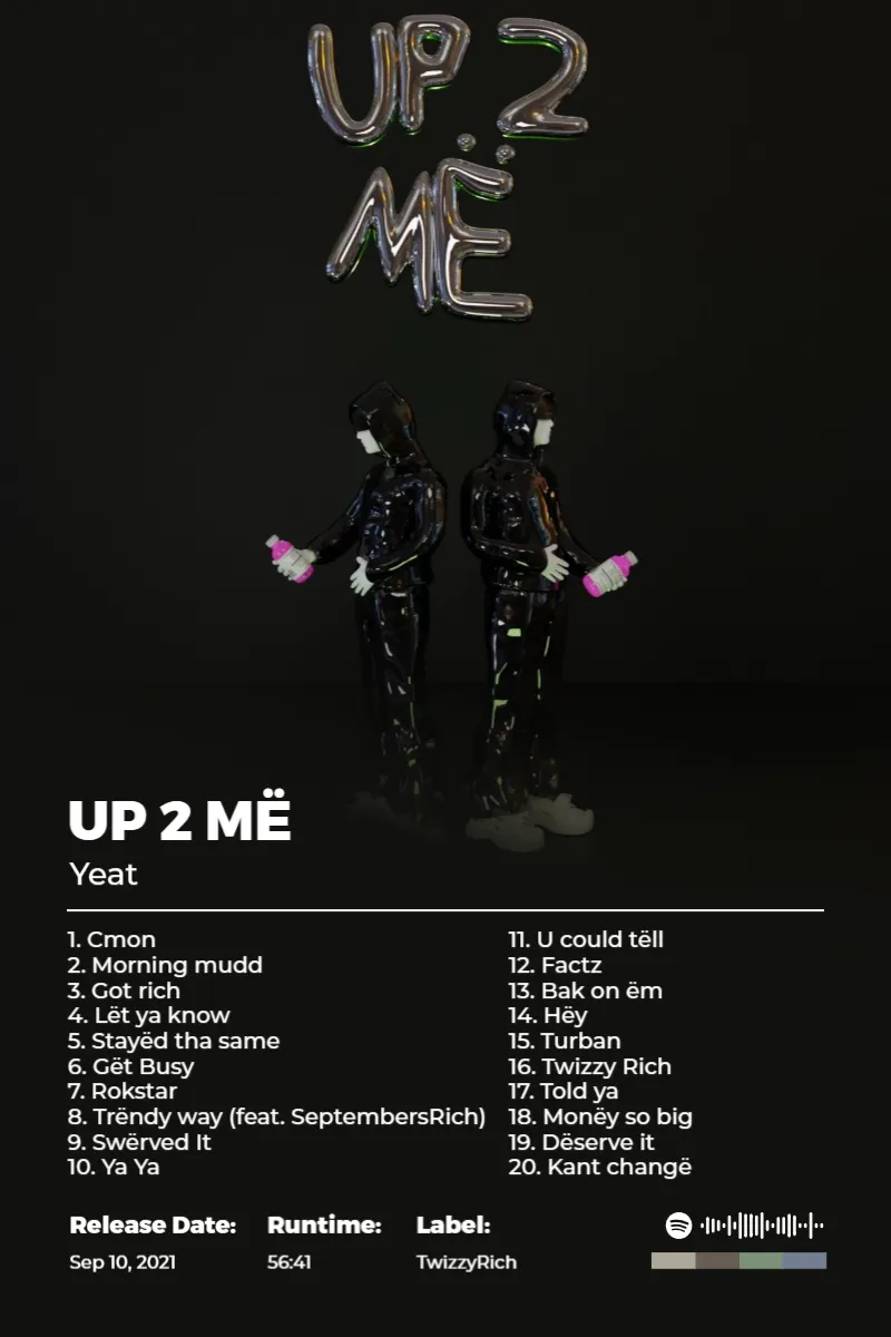 Album poster for Up 2 Më by Yeat