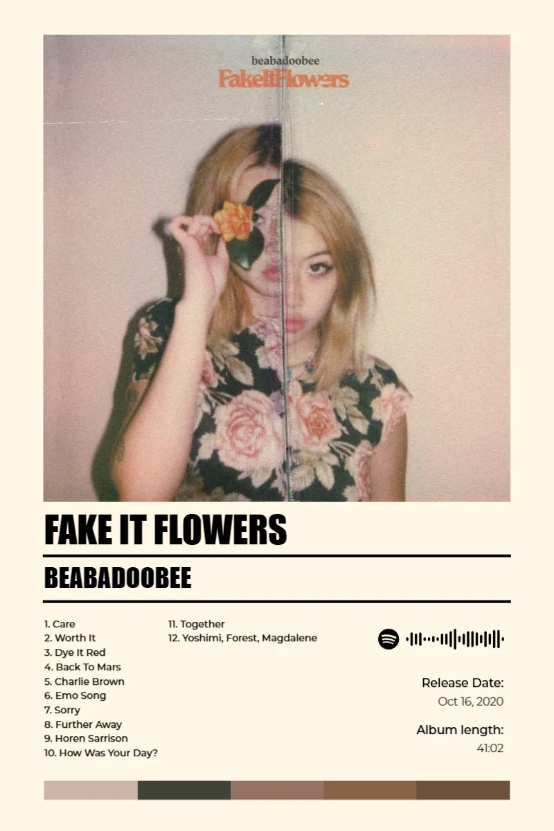 Album poster for Fake It Flowers by beabadoobee