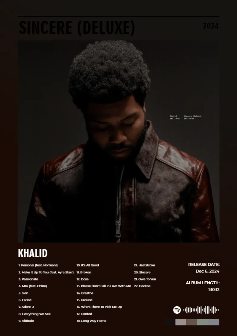 Album poster for Sincere (Deluxe) by Khalid