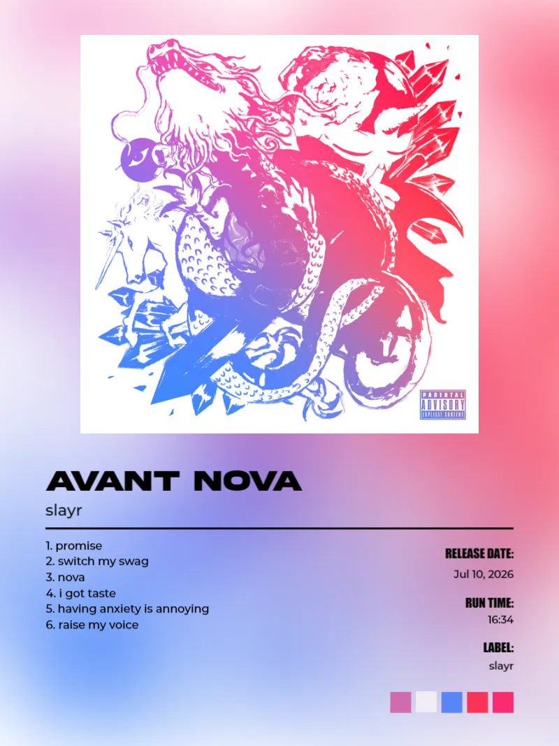 Album poster for AVANT NOVA by slayr