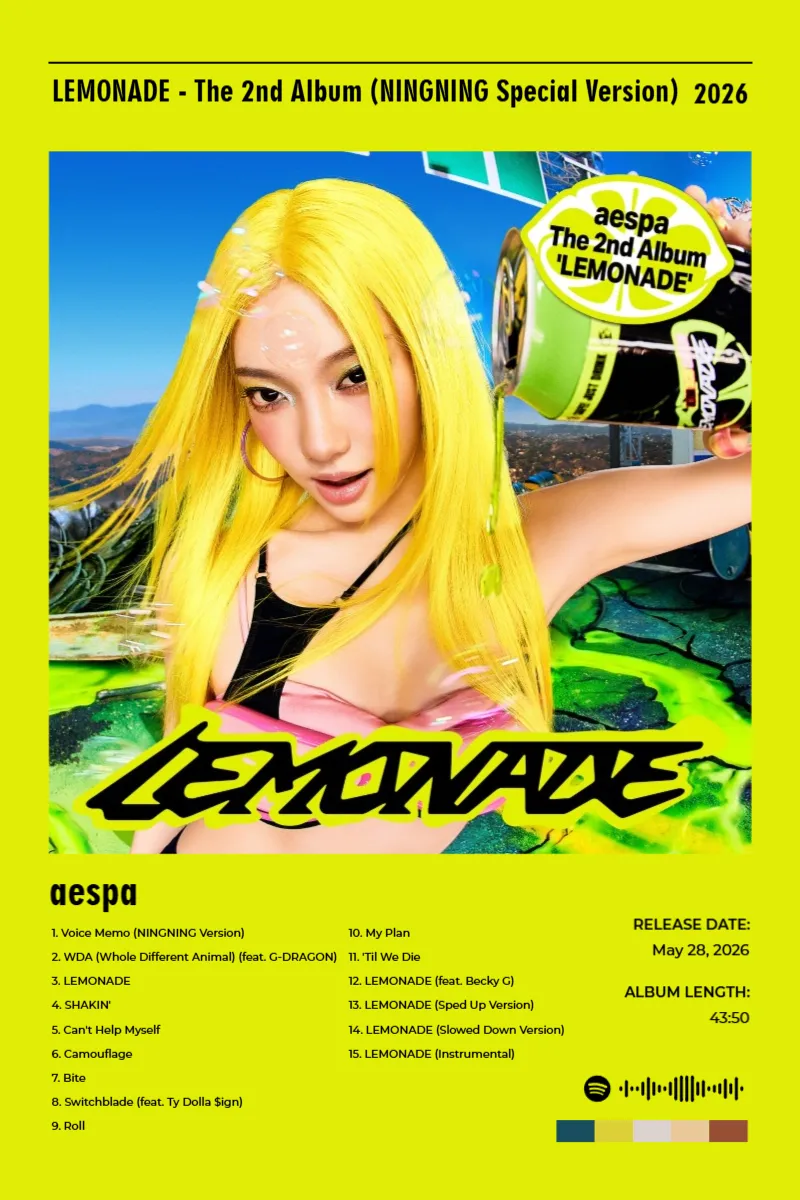 Album poster for LEMONADE - The 2nd Album (NINGNING Special Version) by aespa