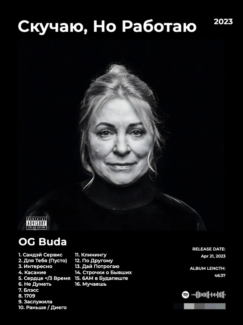 Album poster for Cкучаю, Но Работаю by OG Buda