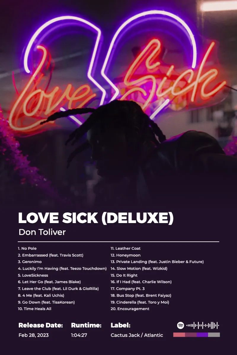 Love Sick (Deluxe) · Love Sick (Deluxe) · Don Toliver · 2:3 Album poster for Love Sick (Deluxe) by Don Toliver