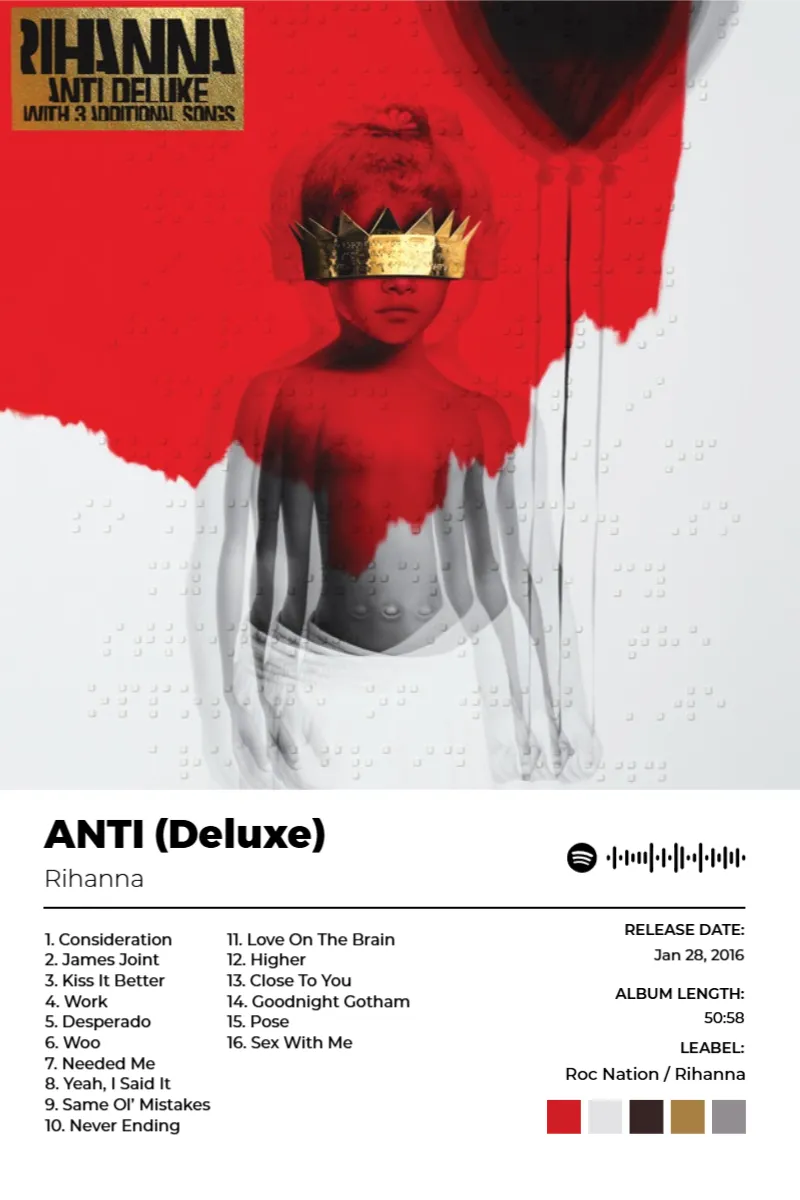 ANTI (Deluxe) · ANTI (Deluxe) · Rihanna · 2:3 Album poster for ANTI (Deluxe) by Rihanna