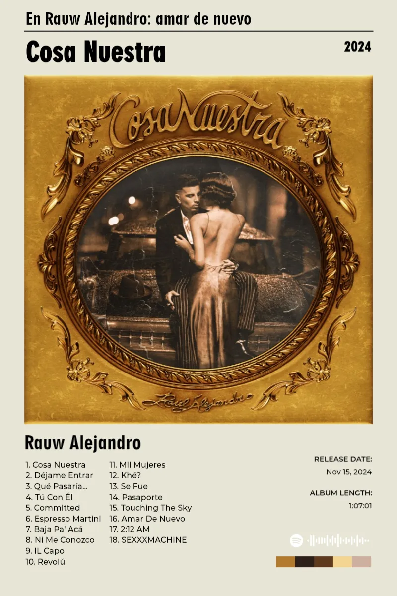 Album poster for Cosa Nuestra by Rauw Alejandro