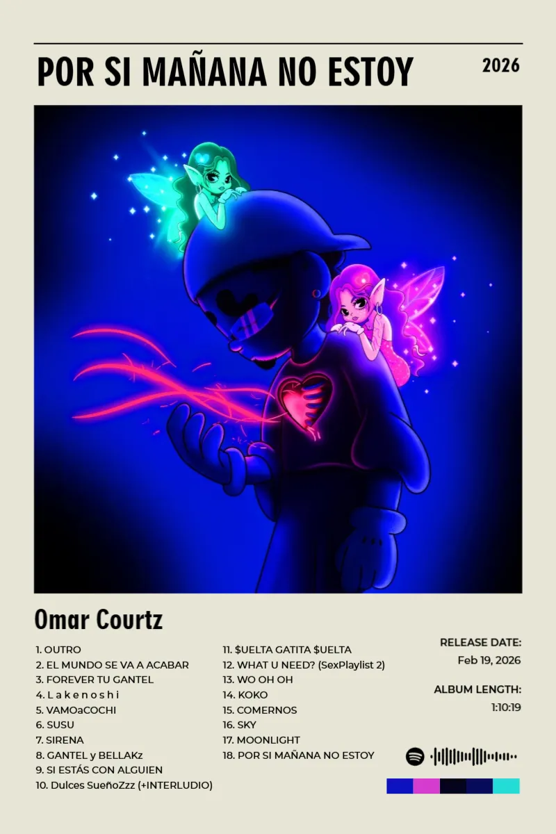 POR SI MAÑANA NO ESTOY · POR SI MAÑANA NO ESTOY · Omar Courtz · 2:3 Album poster for POR SI MAÑANA NO ESTOY by Omar Courtz