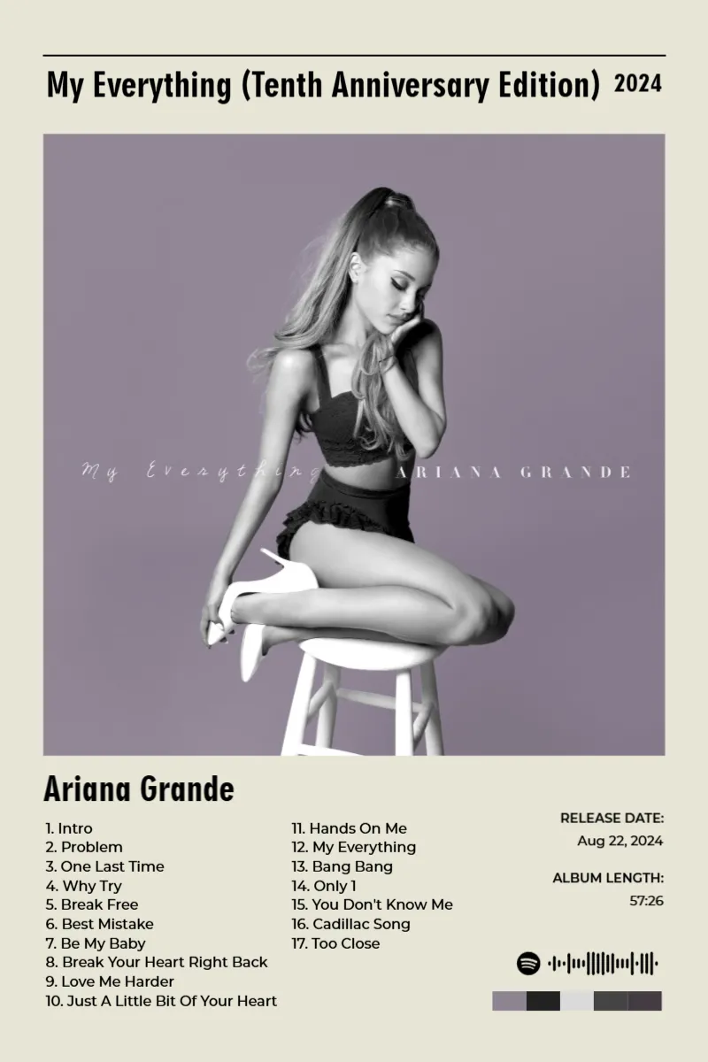 Album poster for My Everything (Tenth Anniversary Edition) by Ariana Grande