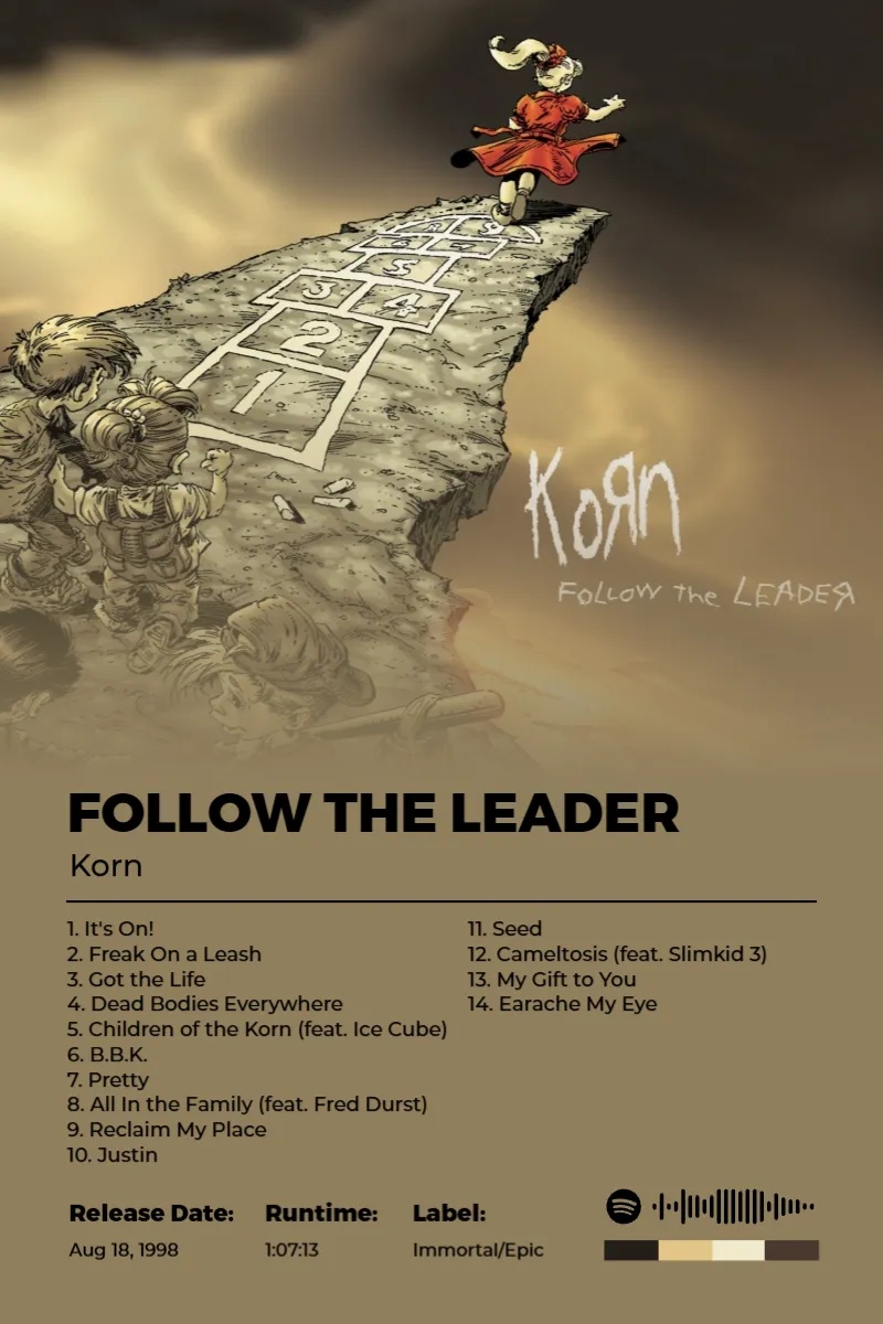 Album poster for Follow The Leader by Korn