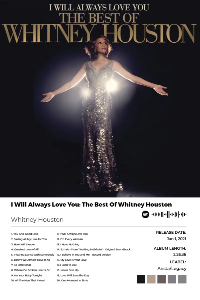 I Will Always Love You: The Best Of Whitney Houston · I Will Always Love You: The Best Of Whitney Houston · Whitney Houston · 2:3 Album poster for I Will Always Love You: The Best Of Whitney Houston by Whitney Houston