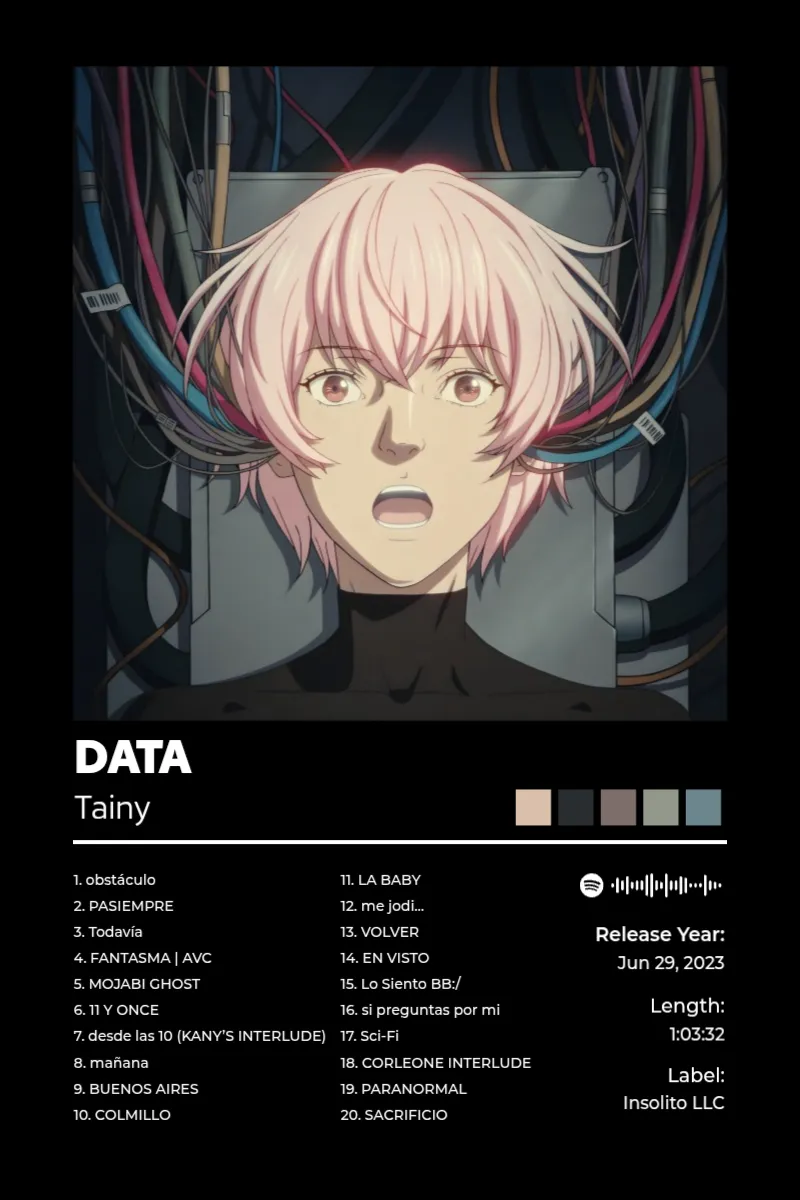 Album poster for DATA by Tainy