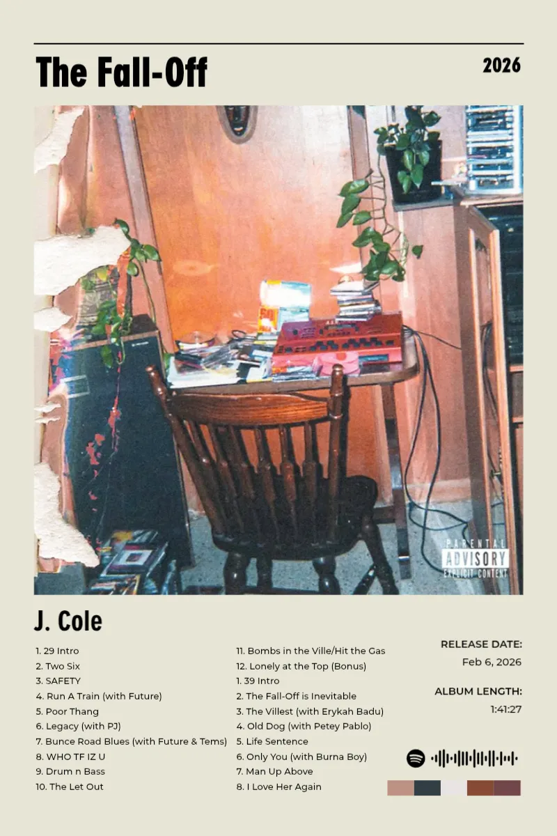 Album poster for The Fall-Off by J. Cole