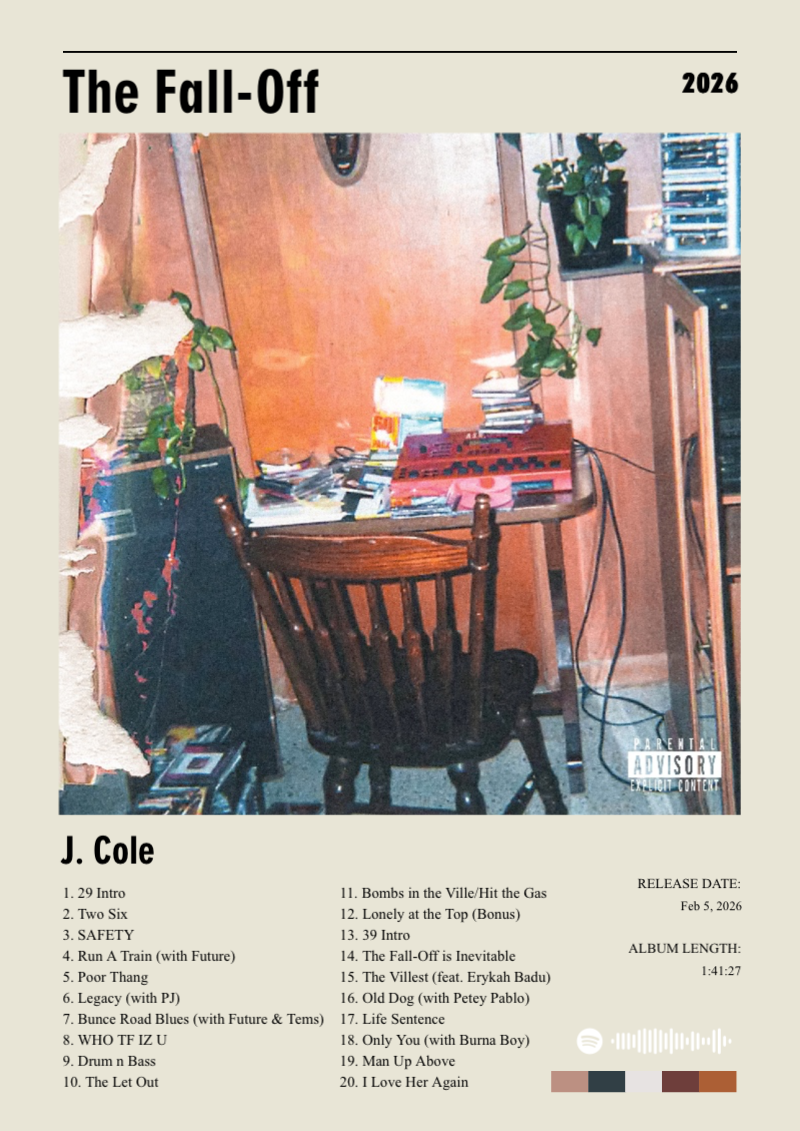 Album poster for The Fall-Off by J. Cole