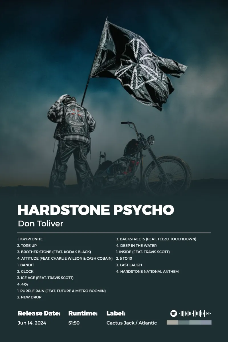 Album poster for HARDSTONE PSYCHO by Don Toliver