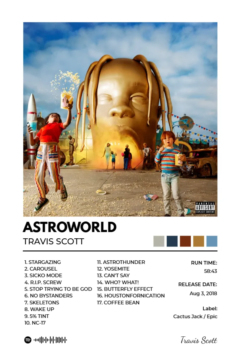 Album poster for ASTROWORLD by Travis Scott