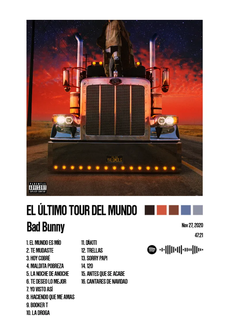 Album poster for EL ÚLTIMO TOUR DEL MUNDO by Bad Bunny
