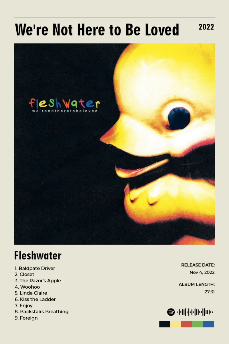 We're Not Here to Be Loved · We're Not Here to Be Loved · Fleshwater · 2:3 Album poster for We're Not Here to Be Loved by Fleshwater