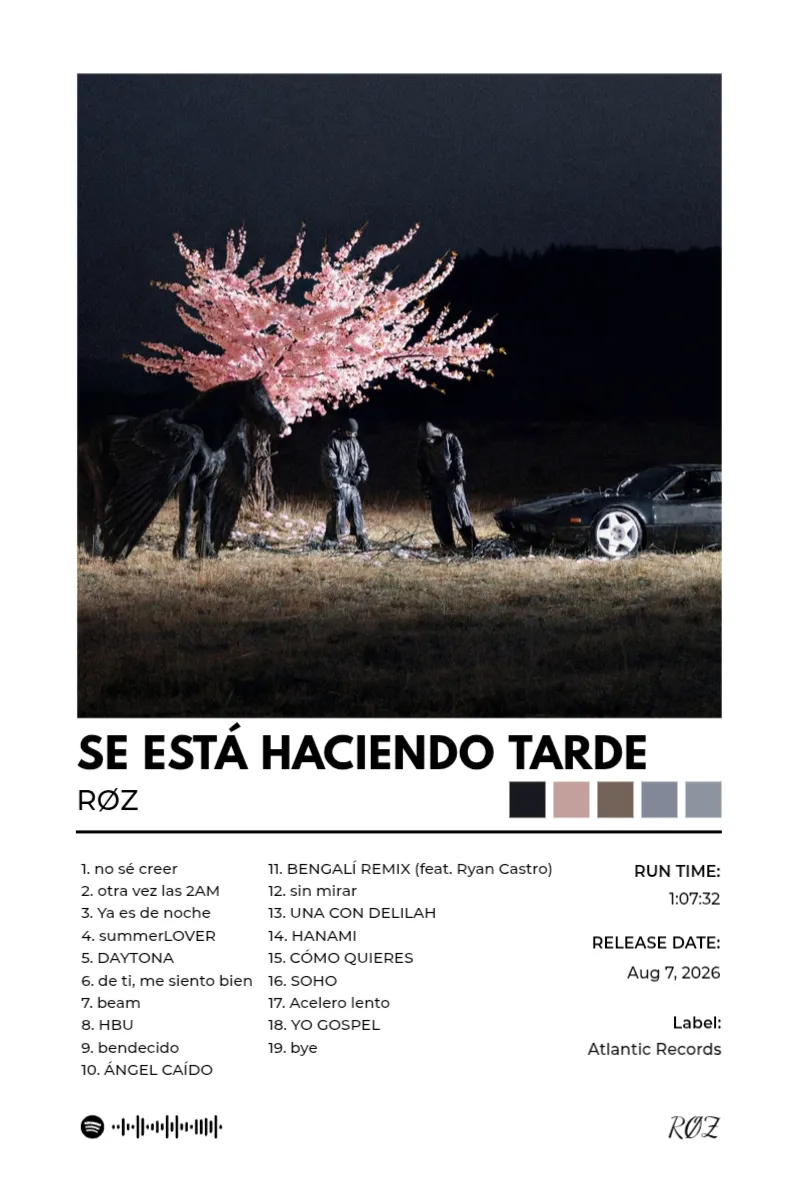 Album poster for SE ESTÁ HACIENDO TARDE by RØZ