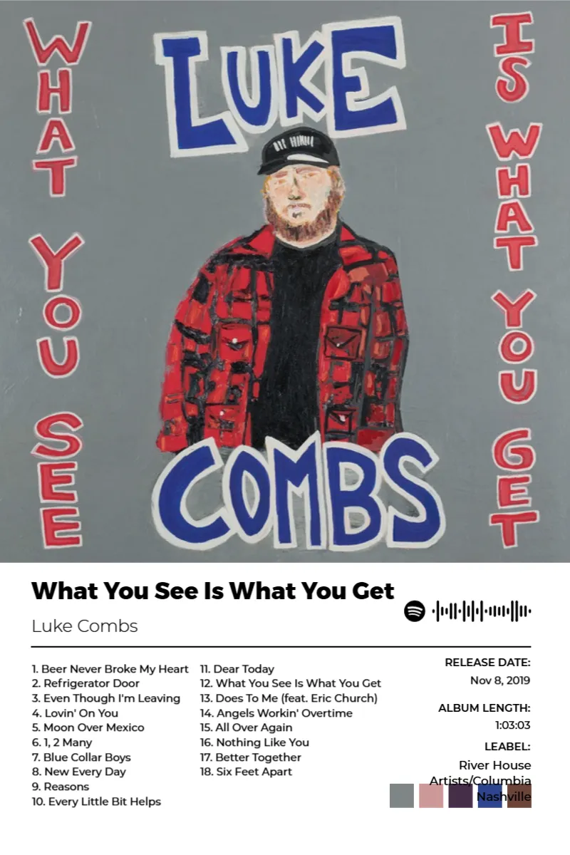 What You See Is What You Get · What You See Is What You Get · Luke Combs · 2:3 Album poster for What You See Is What You Get by Luke Combs
