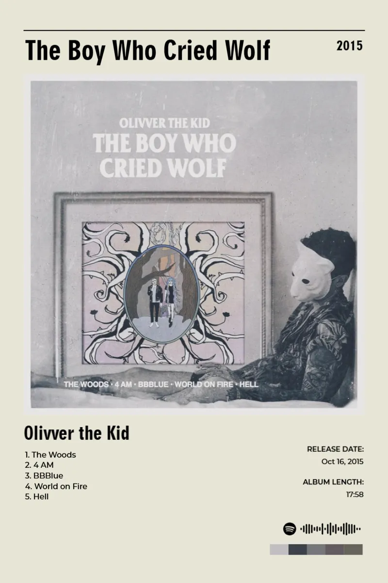 Album poster for The Boy Who Cried Wolf by Olivver the Kid