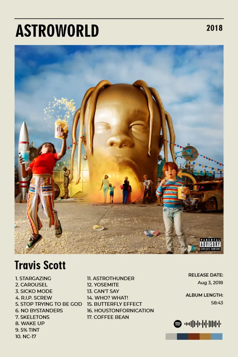 Album poster for ASTROWORLD by Travis Scott