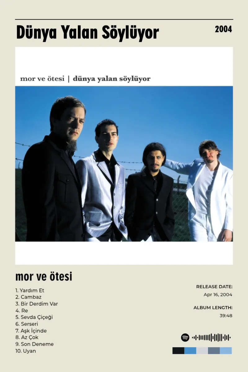 Album poster for Dünya Yalan Söylüyor by mor ve ötesi