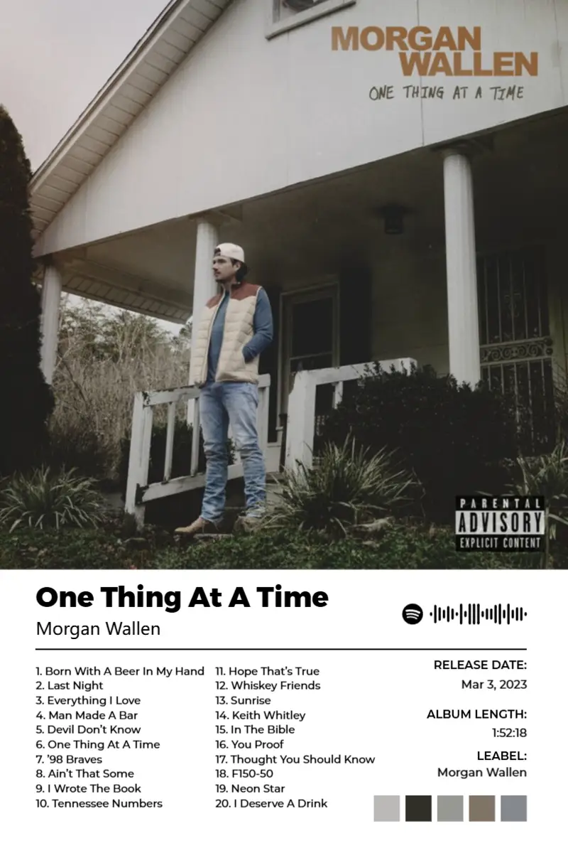 One Thing At A Time · One Thing At A Time · Morgan Wallen · 2:3 Album poster for One Thing At A Time by Morgan Wallen