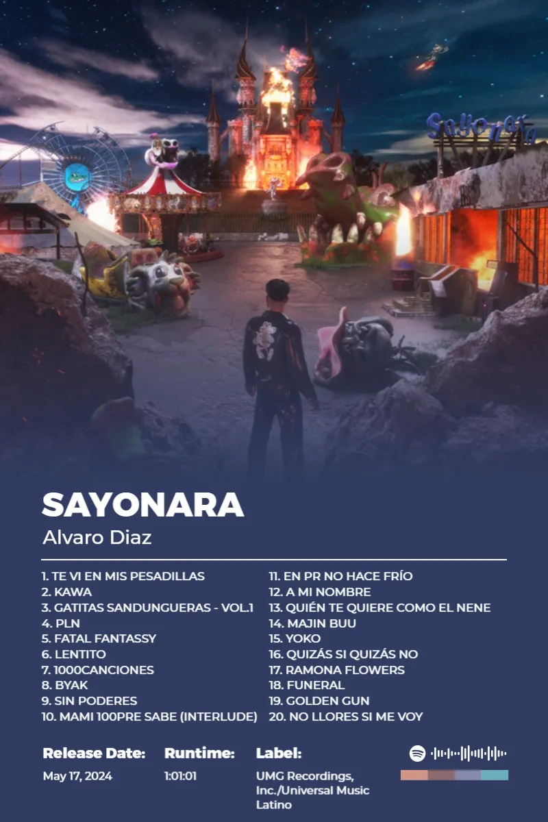 Album poster for SAYONARA by Alvaro Diaz
