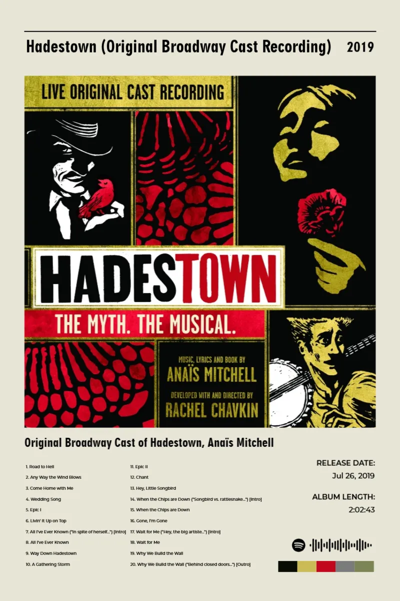 Album poster for Hadestown (Original Broadway Cast Recording) by Original Broadway Cast of Hadestown, Anaïs Mitchell