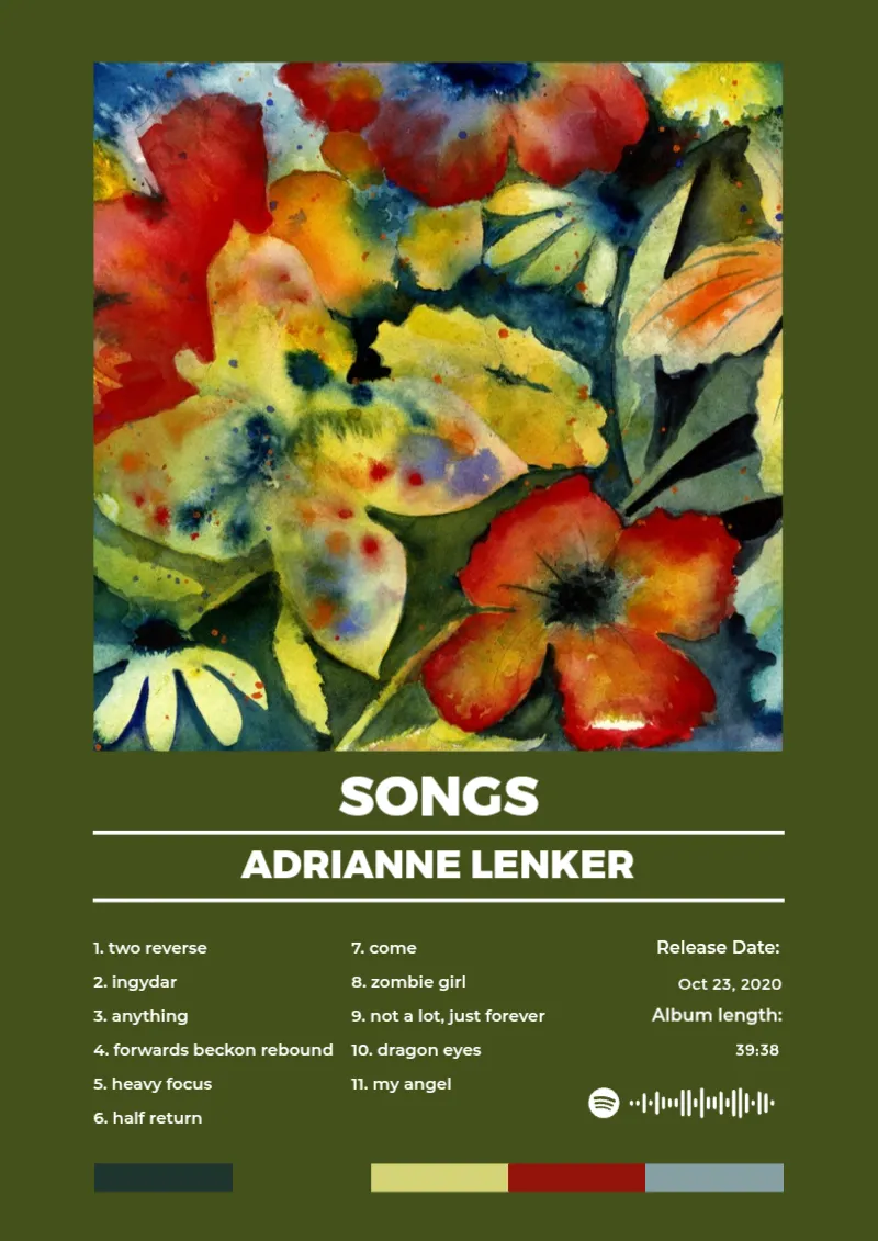 Album poster for songs by Adrianne Lenker