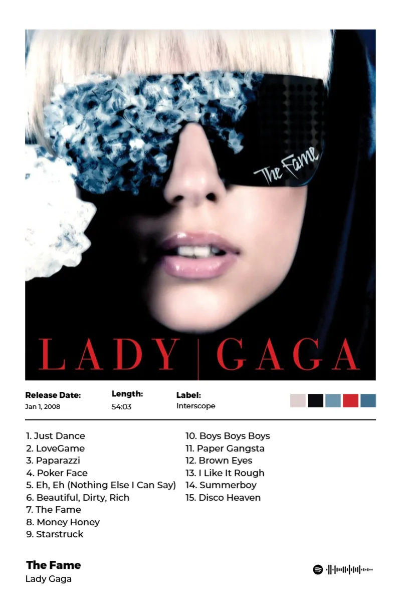 The Fame · The Fame · Lady Gaga · 2:3 Album poster for The Fame by Lady Gaga
