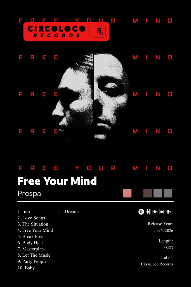 Album poster for Free Your Mind by Prospa