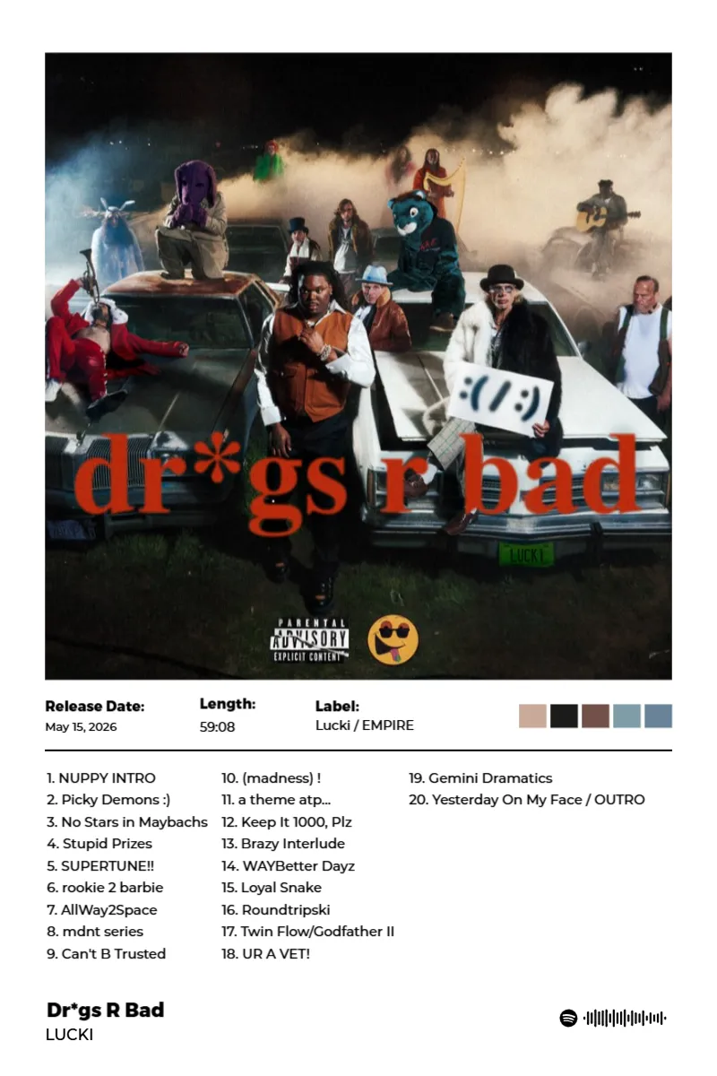 Dr*gs R Bad · Dr*gs R Bad · LUCKI · 2:3 Album poster for Dr*gs R Bad by LUCKI