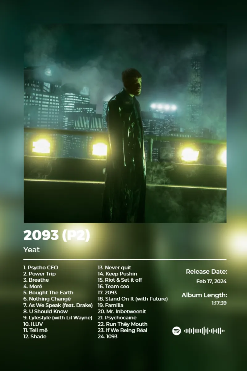 Album poster for 2093 (P2) by Yeat