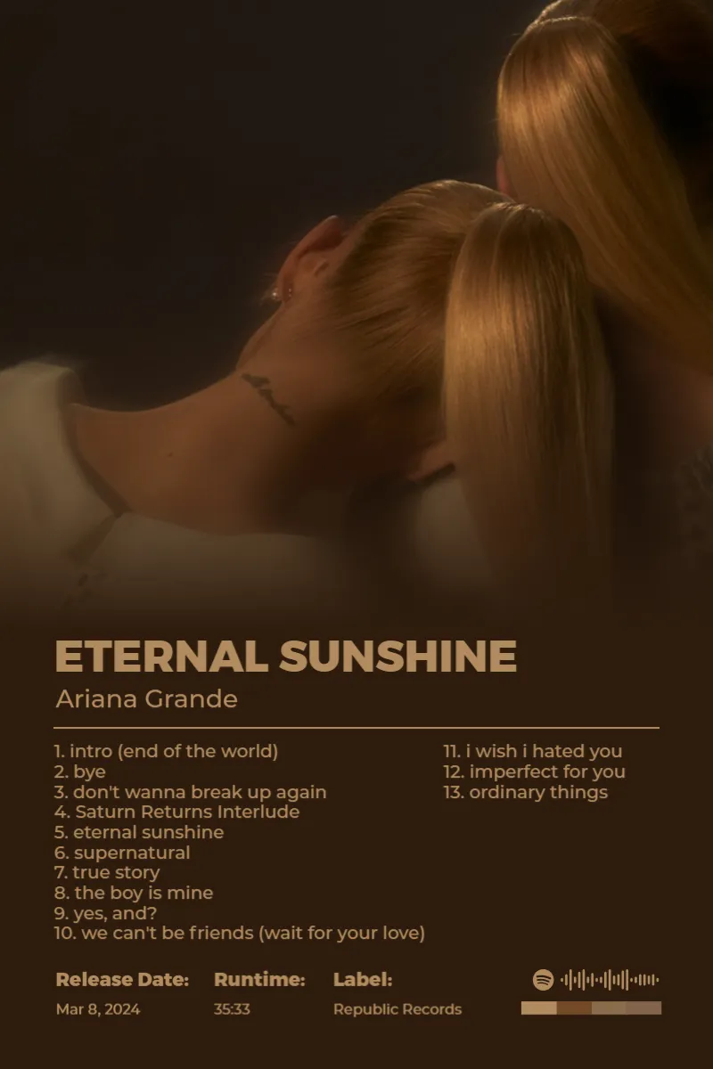 eternal sunshine · eternal sunshine · Ariana Grande · 2:3 Album poster for eternal sunshine by Ariana Grande