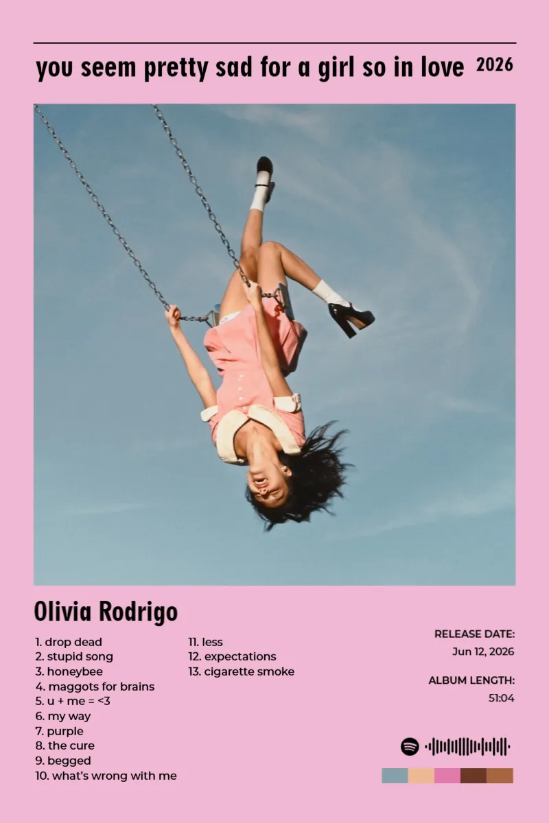 Album poster for you seem pretty sad for a girl so in love by Olivia Rodrigo