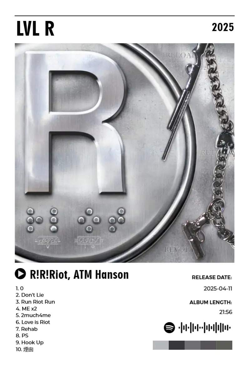 Album poster for LVL R by R!R!Riot, ATM Hanson