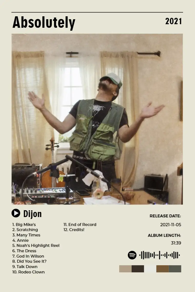 Album poster for Absolutely by Dijon