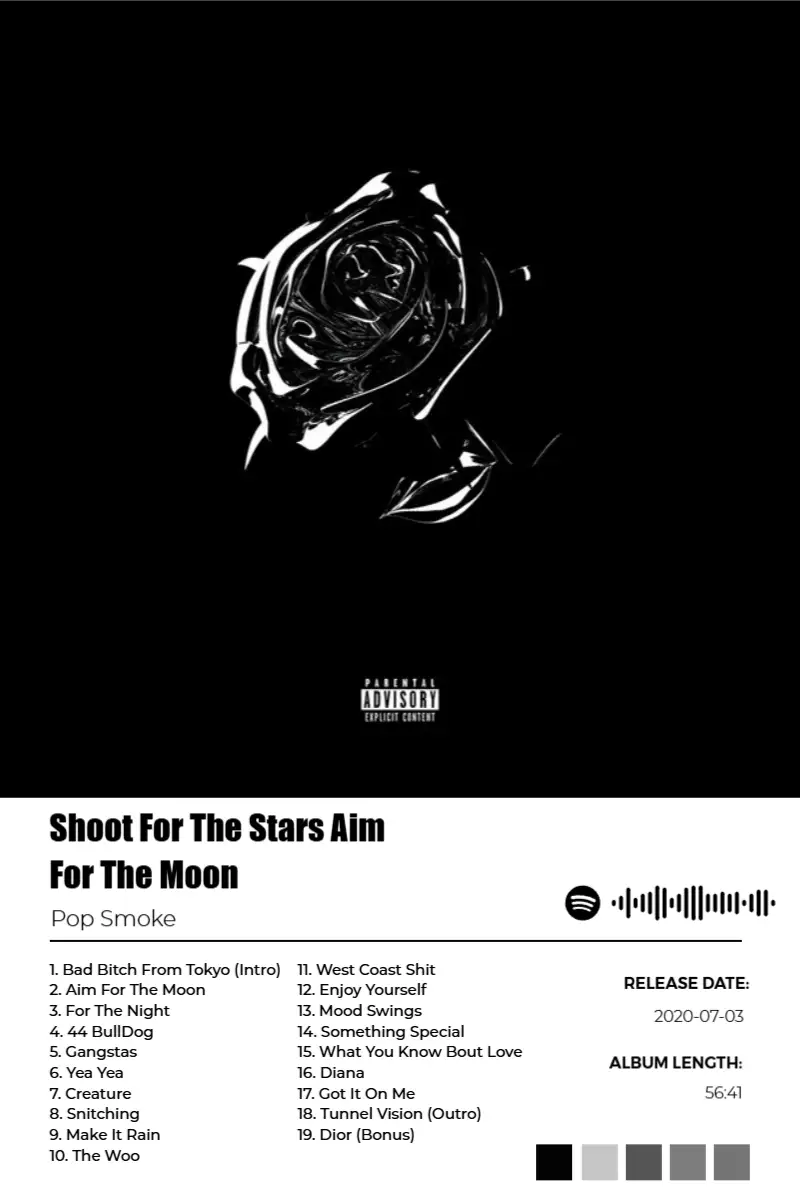 Album poster for Shoot For The Stars Aim For The Moon by Pop Smoke