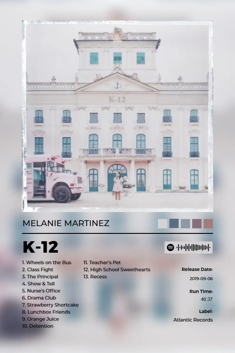 Album poster for K-12 by Melanie Martinez