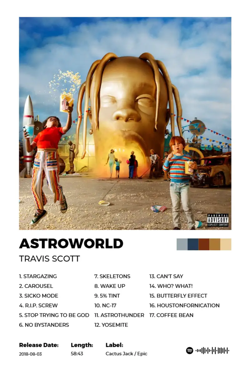 Album poster for ASTROWORLD by Travis Scott